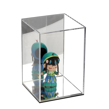 Clear Acrylic Display Case with Mirrored Back and Base, 4x4x6Inch - size: 4x4x6Inch
