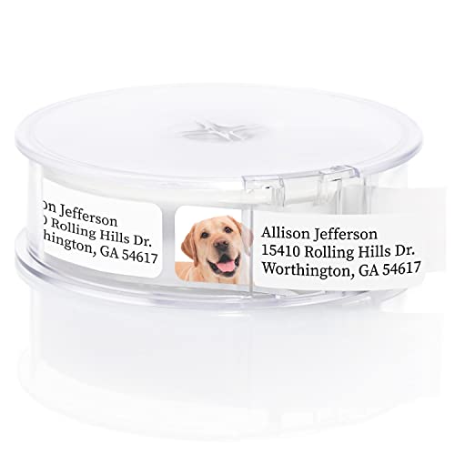 Alternating Dogs Rolled Address Labels / 500 Personalized Return Address Labels/Designer Address Stickers in Elegant Plastic Dispenser - size: 500 Labels, style: Dog Portraits