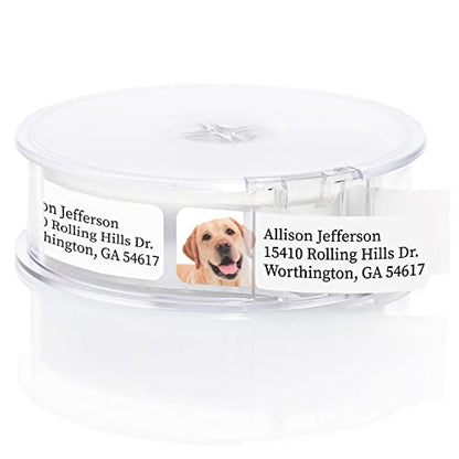Alternating Dogs Rolled Address Labels / 500 Personalized Return Address Labels/Designer Address Stickers in Elegant Plastic Dispenser - size: 500 Labels, style: Dog Portraits