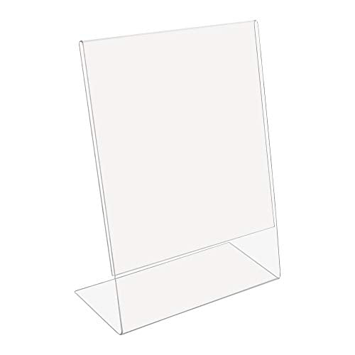 SOURCE ONE Best Value 8.5 X 11 Inches Thick Acrylic Slant Back Sign Holder Ad Frame Picture Frame, Clear Acrylic Perfect for Trade Shows, Museums, Retail Stores (12 Pack) - size: 12 Pack
