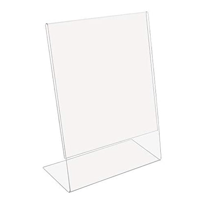 SOURCE ONE Best Value 8.5 X 11 Inches Thick Acrylic Slant Back Sign Holder Ad Frame Picture Frame, Clear Acrylic Perfect for Trade Shows, Museums, Retail Stores (12 Pack) - size: 12 Pack