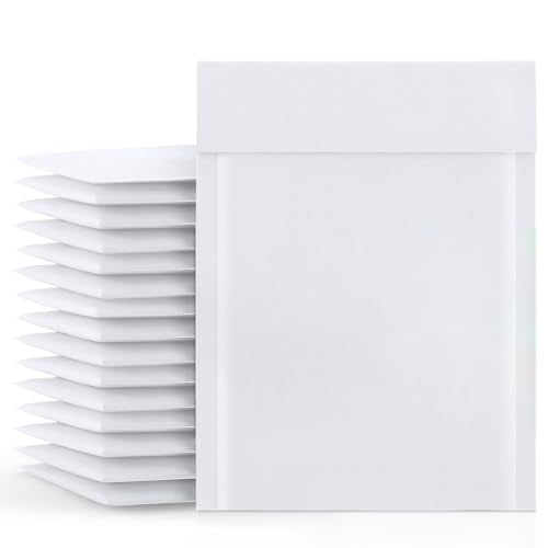 White Kraft Bubble Mailer, 4 x 8 Inch, 500 Pack, Padded Shipping Envelope Mailers, Self Seal and Peel Strip - color: White, size: 4 x 8 Inch