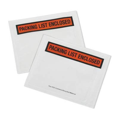 1000 pieces (5.5X7) Clear with "PACKING LIST ENCLOSED" printing pouch envelope bag for invoice packing slip (5.5X7) - size: 5.5X7