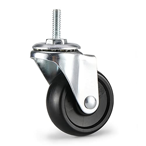 2 inch,Casters Set of 4,Caster Wheels 1/4 inch Threaded Stem,Wheels for Wire Shelving Racks,Leveling Casters,Replacement Wheels for Rolling Cart,Cart Wheel,Shelf Wheel,Caster