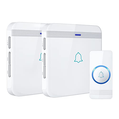 AVANTEK Wireless Doorbell, 1300 ft Range, Waterproof, 2 Receivers, White - color: White