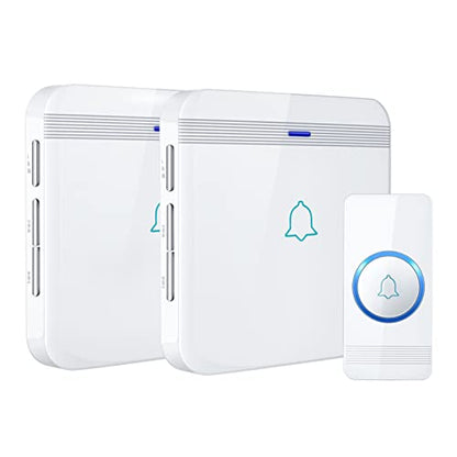 AVANTEK Wireless Doorbell, 1300 ft Range, Waterproof, 2 Receivers, White - color: White