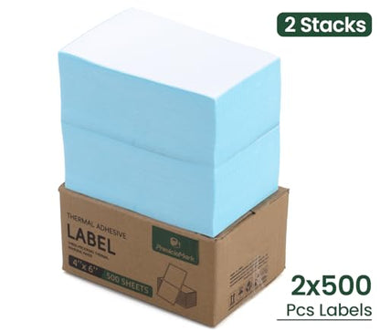 1000 Fanfold 4" x 6" Direct Thermal Labels Shipping Labels - size: 2 Stacks | 1000 Labels, style: Fold