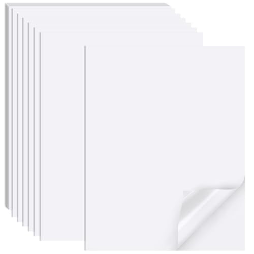 Printable Sticker Paper for Inkjet Printer, 40 Sheets 8.5"x11'' Matte Sticker Printer Paper Full Sheet Labels for Laser/Inkjet Printers, Letter Size - size: 8.5''x11''(1-up), style: 40 Sheets