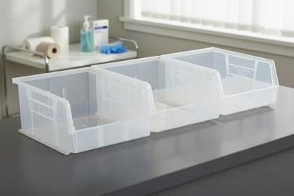 HE HUDSON EXCHANGE 11" x 11" x 5" (3 Pack) Plastic Stackable Storage Bin, Clear - color: Clear, size: 3 Pack