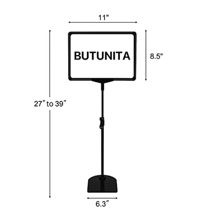 Sign Holder Stand 8.5x11 Inch for Floor Table, Adjustable Tabletop Sign Holder Floor Poster Stand, Vertical & Horizontal View (Black,4Pcs) - size: 8.5"x11"-4Pcs