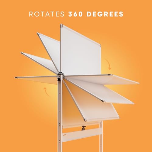 Kamelleo Rolling Whiteboard on Wheels 60" x 46", Double Sided White Board - color: Pearl White, size: 60x46
