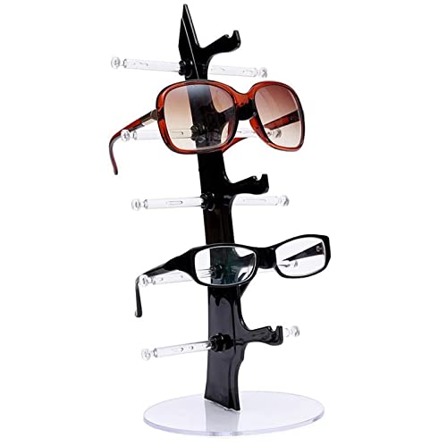 Acrylic Eyeglasses Frame Riser Display Stand Sunglasses Rack Sunglasses Rack Holder Acrylic Eyewear Display Stand Holder(5 Frames for Each Holder) - color: Black+White