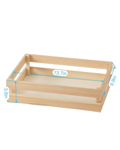 Set of 3 Rustic Wooden Nesting Crates with Handles, Decorative Wood Crates, Crate Box Wooden Storage Box for Kitchen, Office, Bedroom, Closet, Rustic Country Decor (Halloween, Thanksgiving, Christmas)