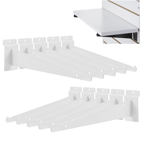 6'' Slat Wall Shelf Bracket,10 Pack Heavy Duty Slatwall Bracket - size: 6 inch-WT