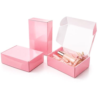 50 Pack Pink Shipping Boxes, 7x5x2" Cardboard Mailing Boxes for Shipping Small Business, Bulk Packaging Boxes - color: Glossy Pink, size: 7x5x2 50 Pack