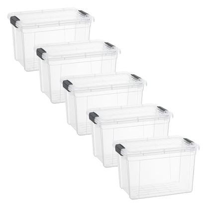 Superio 8.7 Quart Clear Plastic Storage Boxes with Lids, Stackable Organizer Containers, BPA-Free Storage Bins for Home, Office, School & Dorm, 5 Pack - size: 8.7 Quart