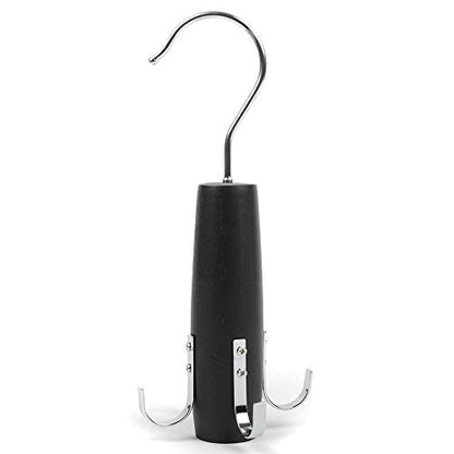 Umo Lorenzo 4-Hook Belt Organizer Closet Hanger Holder for Belts, Ties and Scarves - color: Black