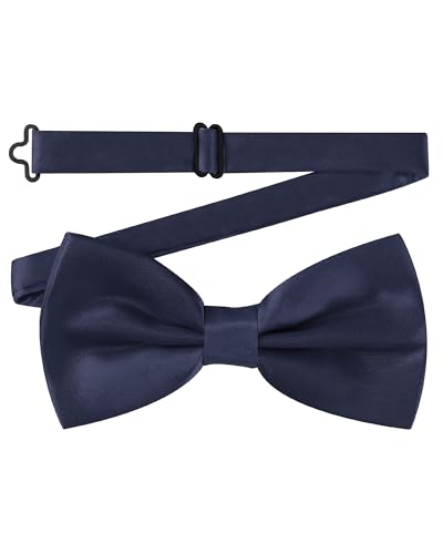 AWAYTR Bow Ties for Men - Pre-Tied Adjustable Tuxedo Style for Wedding - color: Dark Navy Blue
