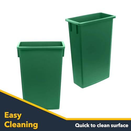 Dark Green 23 Gallon Slim Recycle Container, Commercial Trash Can, Heavy-Duty Waste Bin, Durable Plastic Garbage Can for Offices, Garages, Kitchens, Homes, Restaurants - color: Dark Green, size: Trash Can