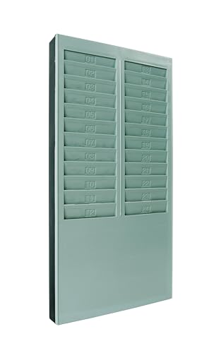 uPunch Time Card Rack, 24 Pockets, Gray