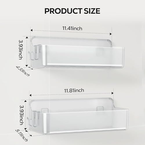 Nieifi Adhesive Shower Shelves, Clear, 2 Pieces - color: A-Clear, size: 2 pieces