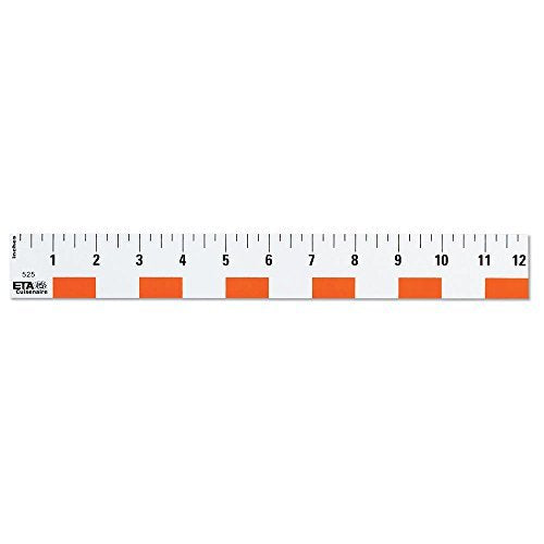 hand2mind 12 inch Flexible Safe-T Plastic Beginner Rulers, Set of 12
