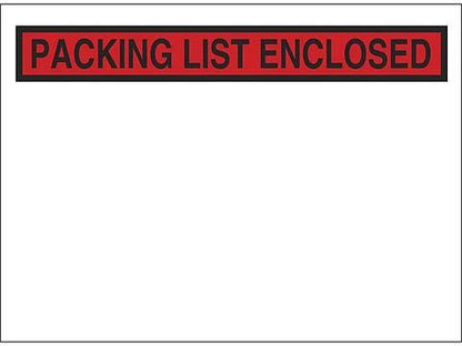 1000 pieces (5.5X7) Clear with "PACKING LIST ENCLOSED" printing pouch envelope bag for invoice packing slip (5.5X7) - size: 5.5X7