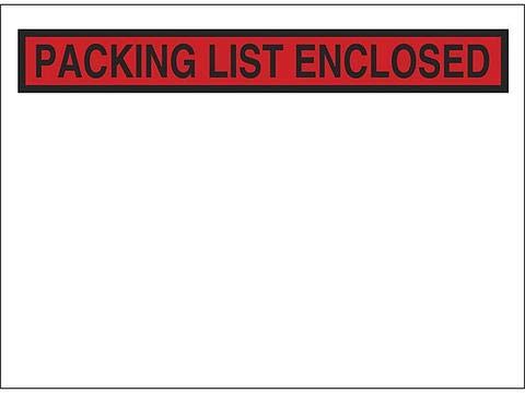 1000 pieces (5.5X10) Clear with "PACKING LIST ENCLOSED" printing pouch envelope bag for invoice packing slip (5.5X10) - size: 5.5X10