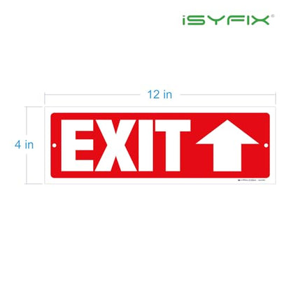 iSYFIX Exit Signs, 6 Pack, 12x4 Inch, Directional Up Arrow Signs - color: Plastic Up, size: 6 Pk 12x4