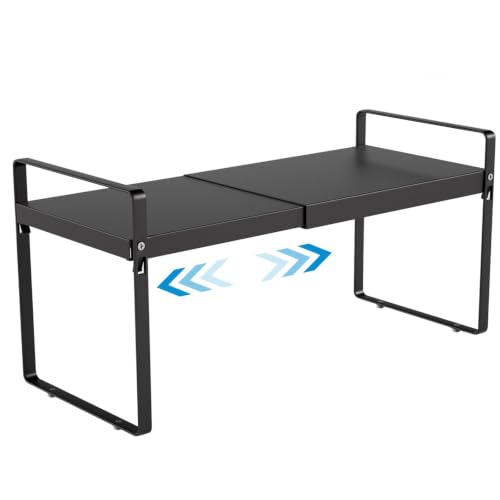 11" Deep Expandable Cabinet Shelf Organizer Riser, 1-Pack Black﻿ - size: 1 Pack Black