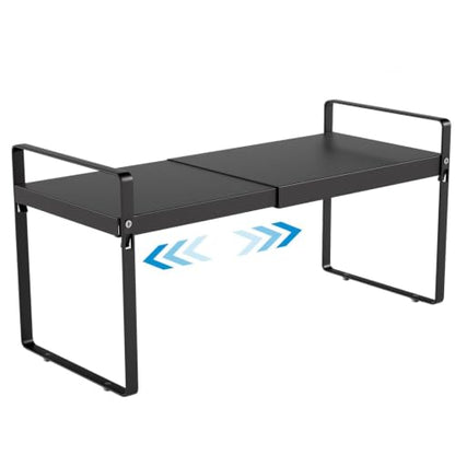 11" Deep Expandable Cabinet Shelf Organizer Riser, 1-Pack Black﻿ - size: 1 Pack Black