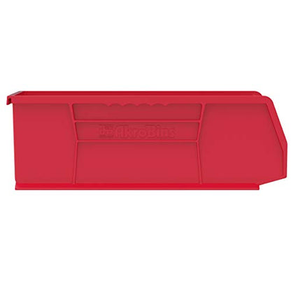 Akro-Mils 30234 AkroBins Plastic Storage Bins, 15"x5"x5", Red, 12-Pack - color: Red