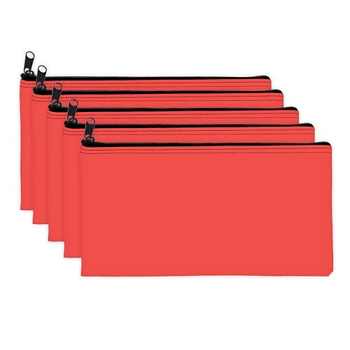 Carousel Checks Inc. Zipper Bank Deposit Bag, 5.5 by 10.5 Inches, Red, Pack of 1 - size: 1