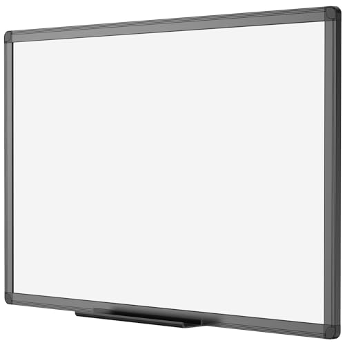 VIZ-PRO Magnetic Dry Erase White Board, 36 X 24 Inches, Black Aluminium Frame - size: 36 x 24 Inches