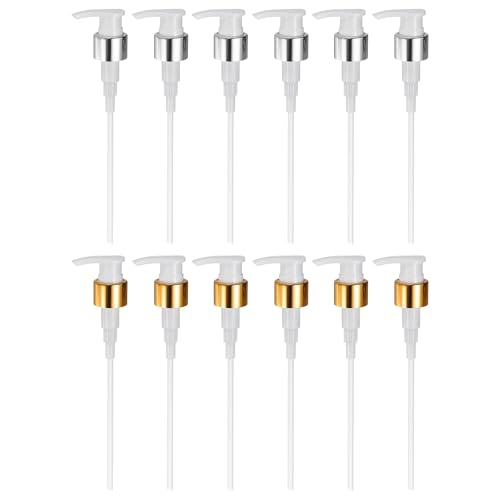 uxcell Soap Dispenser Pump Heads Gold White/Silver White 12 Pcs Pcs - color: Gold White/Silver White, size: 24/410