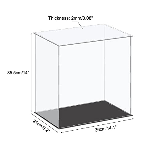 MECCANIXITY Acrylic Display Case Plastic Box Cube Storage Box Clear Small Assemble Dustproof Showcase 14.1x8.2x14 Inch for Collectibles Items - size: 14.1x8.2x14 Inch