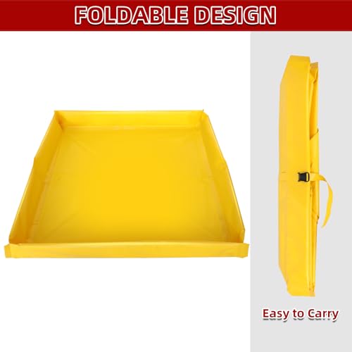ATOLS Folding Duck Pond 4' x 4' x 6", Portable Spill Containment Tray, Berm, Dog Pool & Plastic Pond Tub for Outdoor Use (2 Pack)