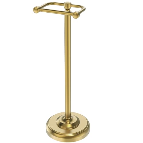 Toilet Paper Holder Stand,Free Standing Toilet Paper Holder,Modern Post Pivoting Toilet Paper Stand with Stable Weighted Base,SUS304 Stainless Steel Tissue Roll Holder Stand for Bathroom,Brushed Gold - color: Brushed Gold