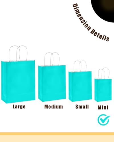 qiqee 24PCS Mini Gift Bag with Handles Bulk 4.5"x2.5"x6" Gift Bags Bright Green Bags Multiple Uses - color: Bright Green