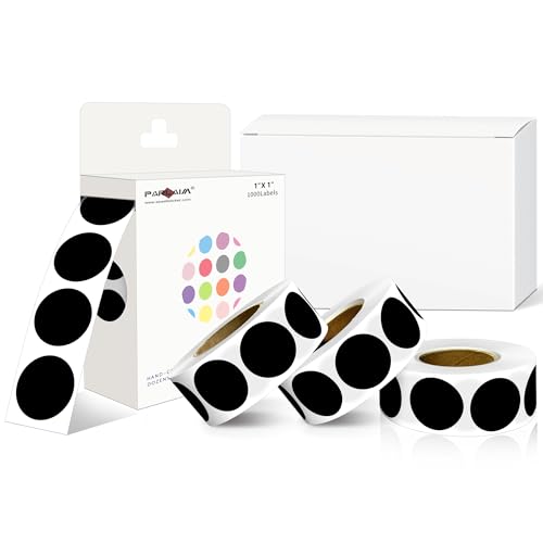 Color-Coded Dot Sticker 1" Permanent Adhesive Round Labels Black 4 Rolls - color: Black, size: 4 Rolls-4000PCS