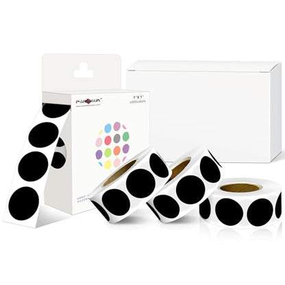 Color-Coded Dot Sticker 1" Permanent Adhesive Round Labels Black 4 Rolls - color: Black, size: 4 Rolls-4000PCS