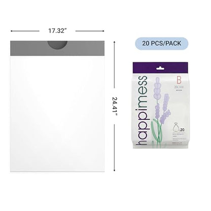 happimess 20-Count Lavender Scented 5.3 Gal Trash Bags, White - color: White (Lavender Scented), size: 20 Count (Pack of 1)