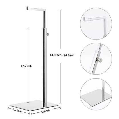 2 Pack Handbag Display Stands, Silver Purse Holder Display Stands, Adjustable Height Stainless Steel Hanger Rack for Retail Closet Vendors Display Luxury Bag Handbags Jewelry - color: Silver