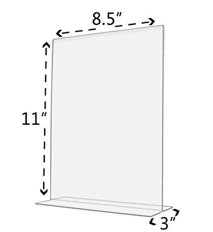 Marketing Holders 8.5" w x 11" h Sign Holder Literature Flyer Poster Frame Letter Notice Menu Pricing Deli Table Tent Countertop Expo Event Display Stand Clear Durable Acrylic Bottom Load - size: Bottom Load 8.5"w x 11"h