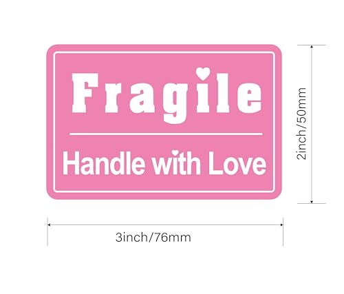 2x3 200pcs Cute Fragile Stickers for Shipping Box, Personal Mailing Bags