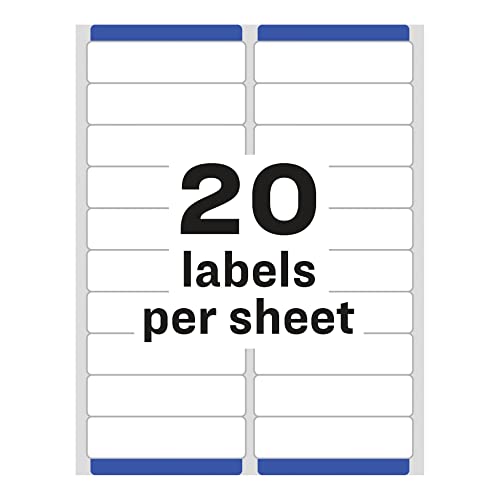Avery Easy Peel Printable Address Labels, Sure Feed Technology, 1" x 4", White, 2,000 Blank Mailing Labels (08461) - style: 2,000 Labels