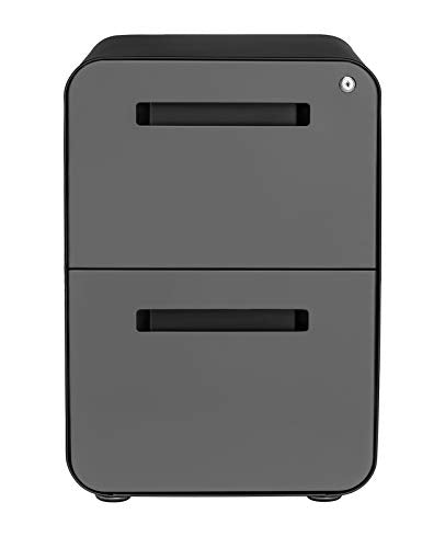 Laura Davidson Furniture Stockpile 2-Drawer Modern Mobile File Cabinet, Commercial-Grade (Black/Grey) - color: Black/Grey