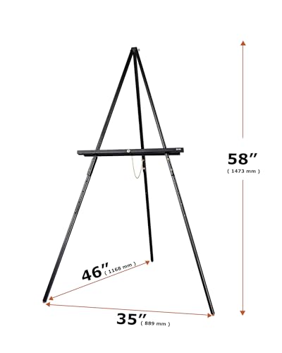 DJAR 3 Pcs 63" Adjustable Wooden Display Easel Stand for Sign - color: Black, size: 3pcs