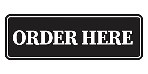 Signs ByLITA Standard Order Here Sign (Black) - Small - color: Black, size: Small (2" x 6")