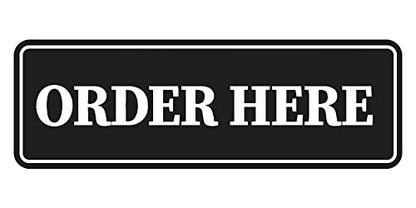 Signs ByLITA Standard Order Here Sign (Black) - Small - color: Black, size: Small (2" x 6")